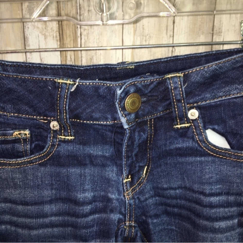 American Eagle Dark Wash Denim Cutoff Shorts - Picture 4 of 6